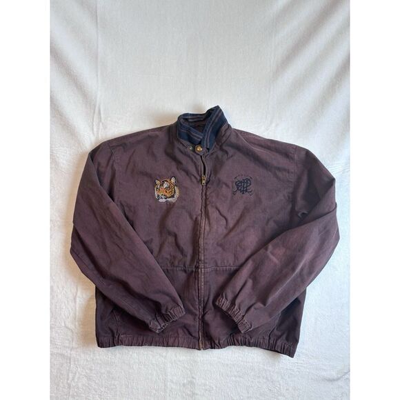 VTG Polo Ralph Lauren‎ Full Zip Scribble Long Sleeve Dyed Jacket Men's Large *